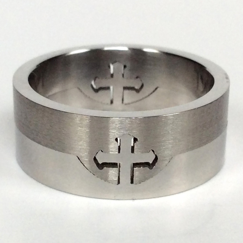 Men’s Cross Pattern Ring - Picture 3 of 5